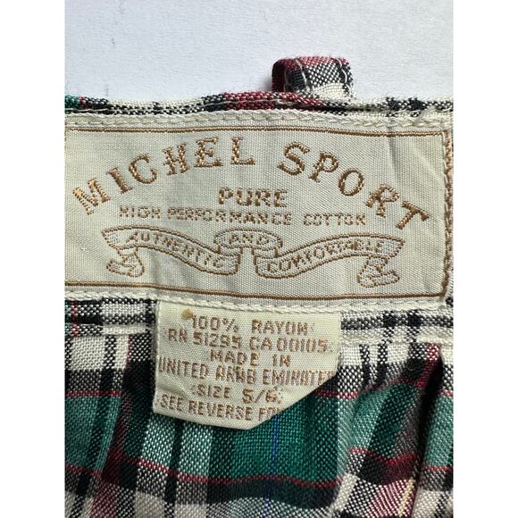 VTG Michel Sport Size XSmall Plaid Tartan Skirt Set Christmas Pleated Academia - Picture 8 of 15